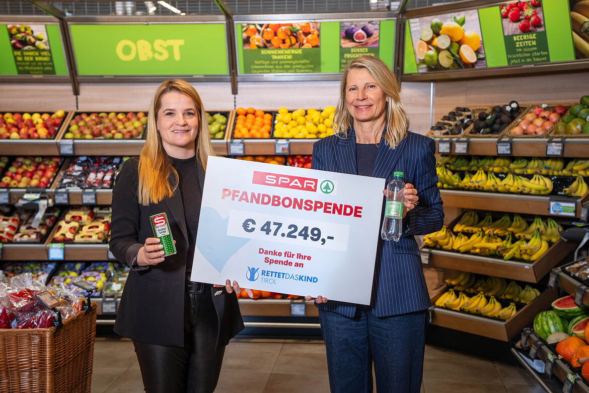 PA Foto SPAR Pfandbonspende Rettet das Kind Tirol