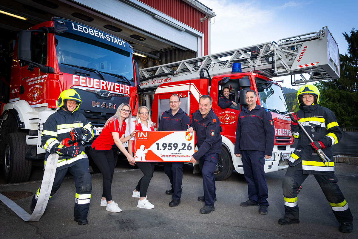Pfandgeld-Übergabe an die ortszuständige Feuerwehr