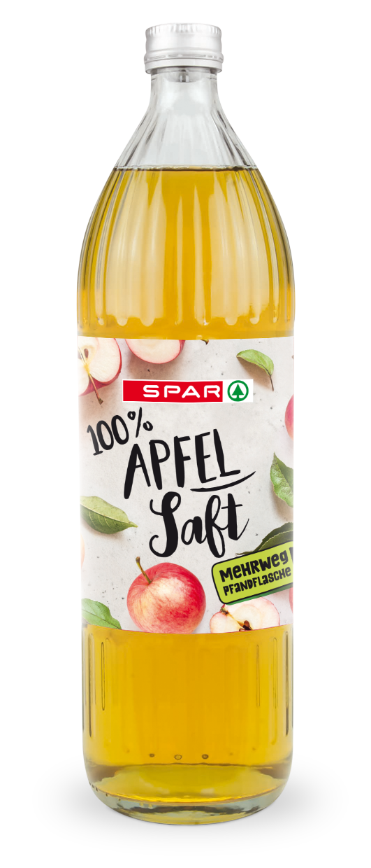 SPAR Apfelsaft 1L-Mehrweg-Glasflasche 