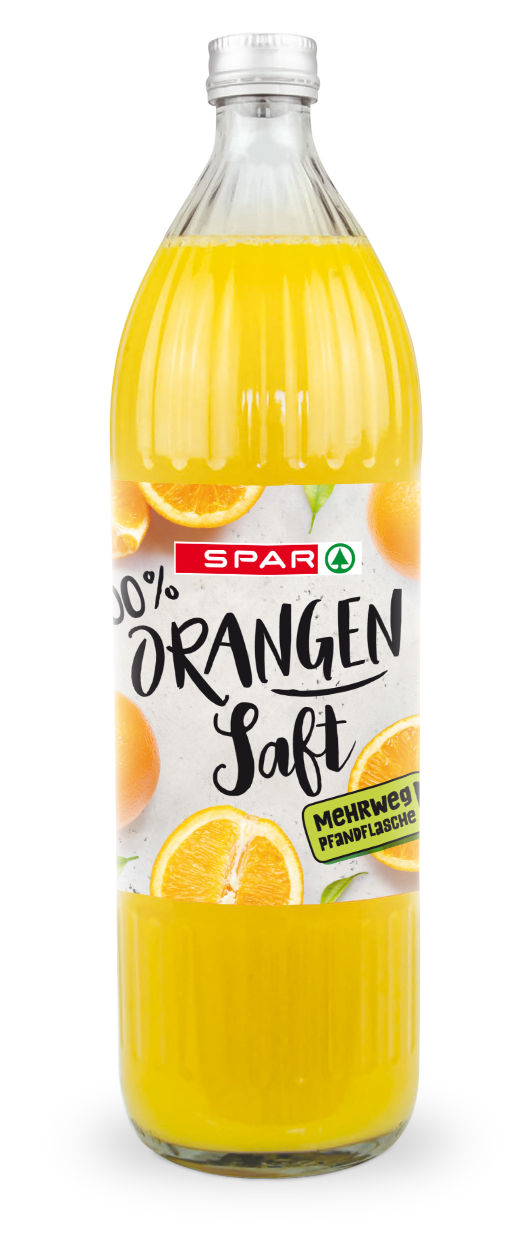 SPAR Orangensaft 1L-Mehrweg-Glasflasche