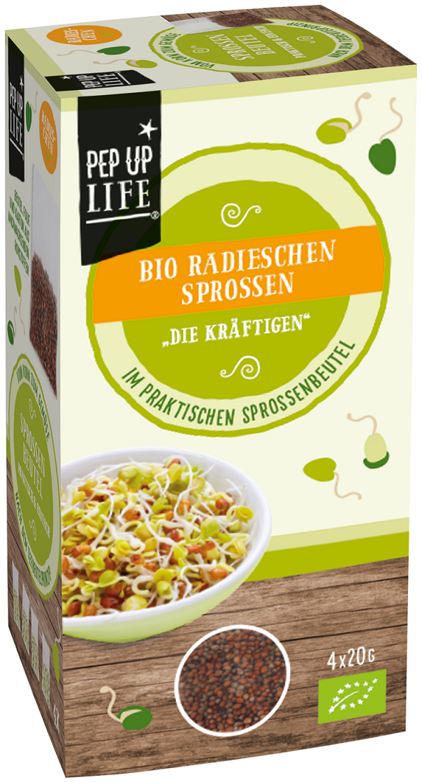Bio-Radieschensprossen im Beutel