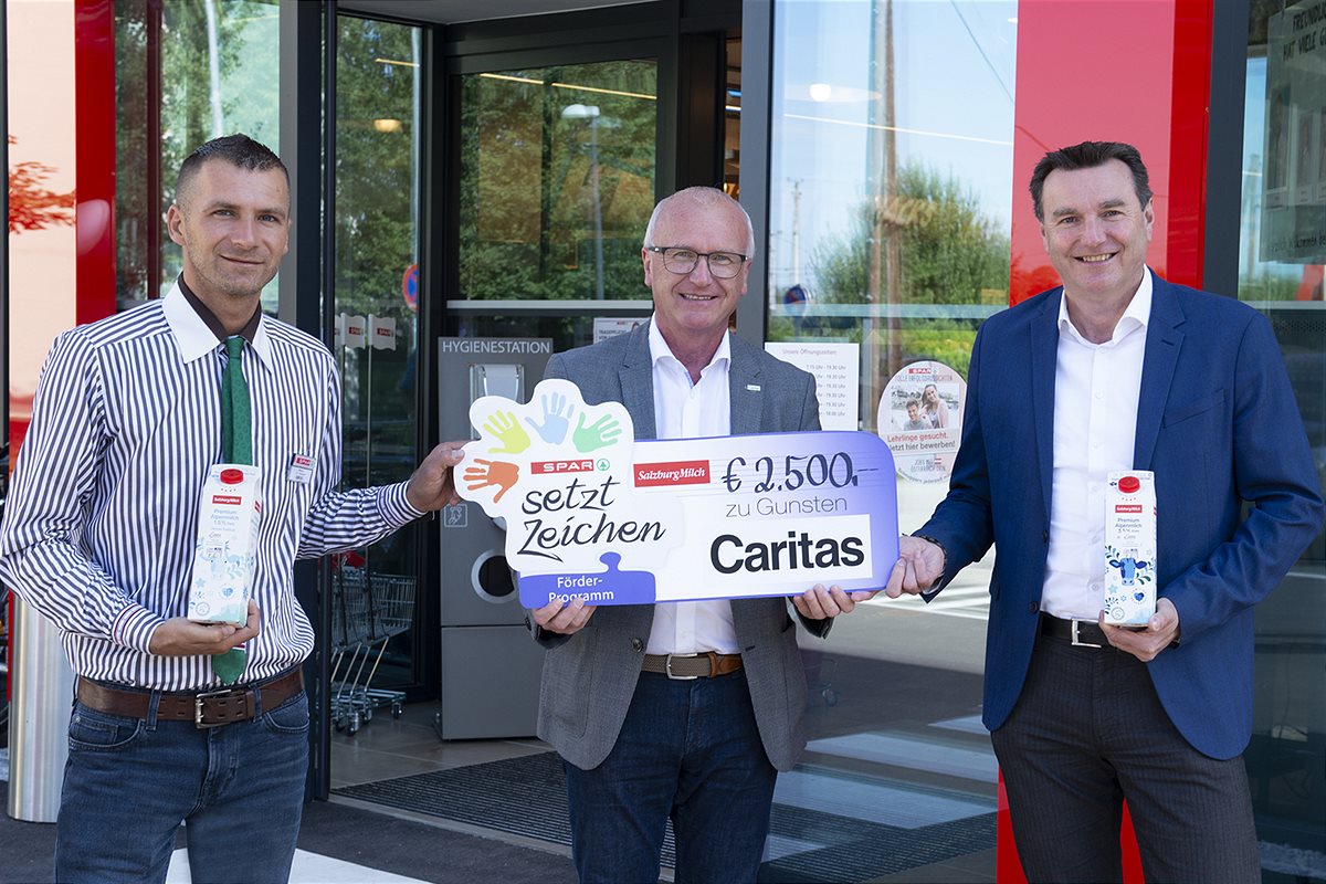 SPAR_Spende_SalzburgMilch_Caritas_Eröffnung