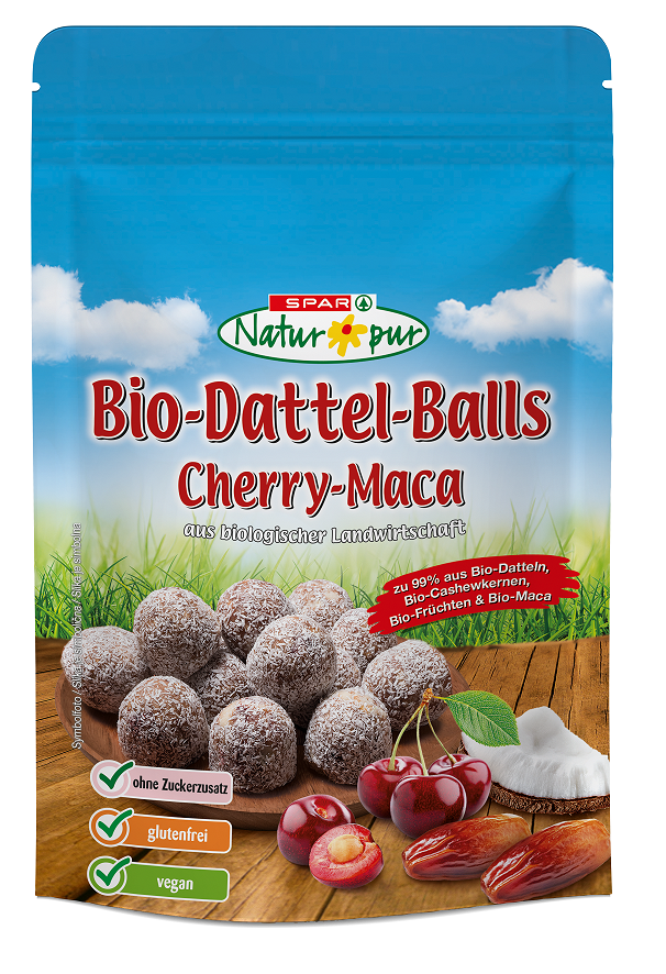 SPAR Natur*pur Bio-Dattel-Balls Cherry Maca