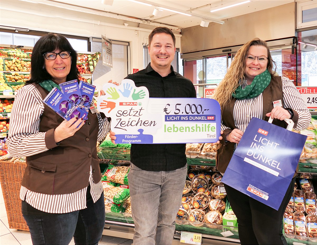 SPAR Licht ins Dunkel Spende Lebenshilfe Landeck