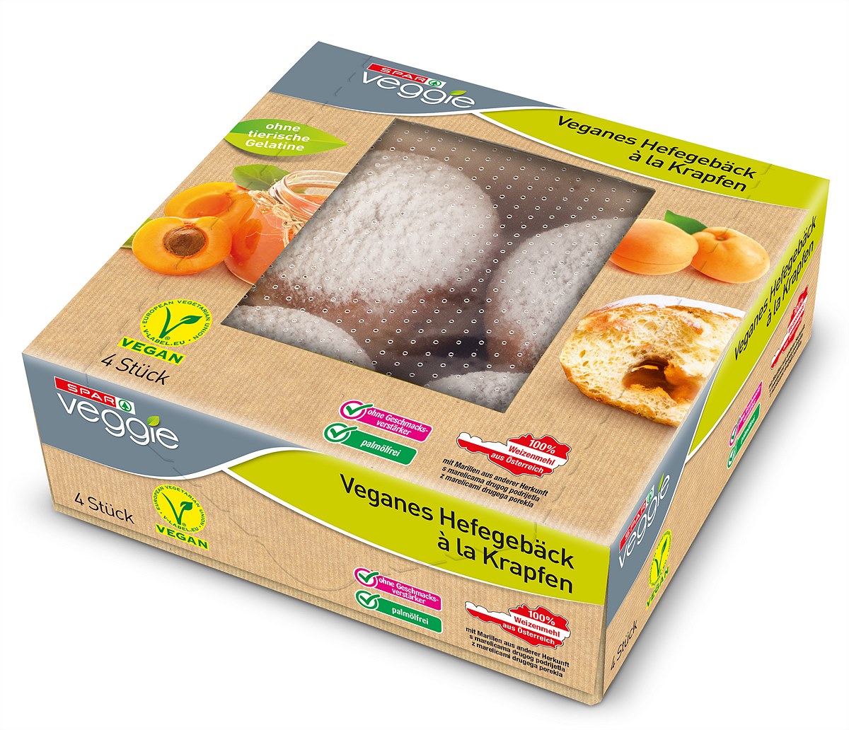 SPAR Veggie Veganes Hefegebäck à la Krapfen im 4er-Pack
