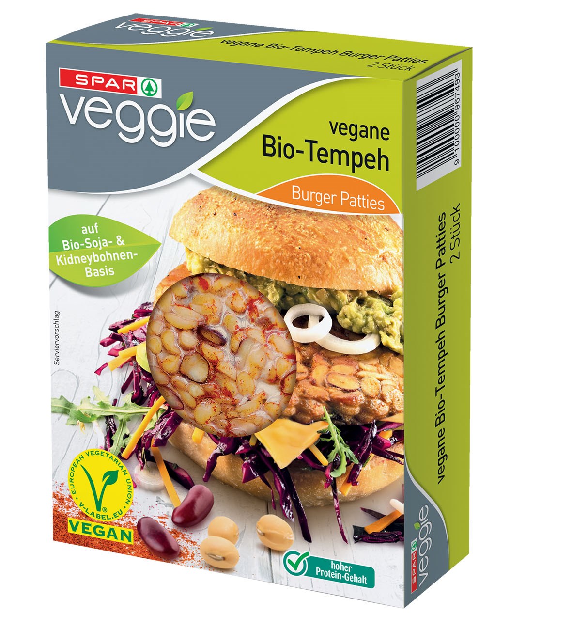 SPAR Veggie vegane Bio-Tempeh Burger Patties