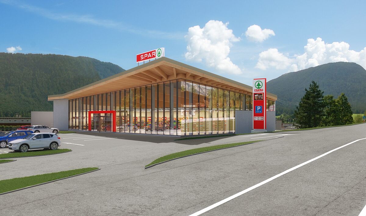 SPAR Firstfeier neuer SPAR Obsteig Fassade