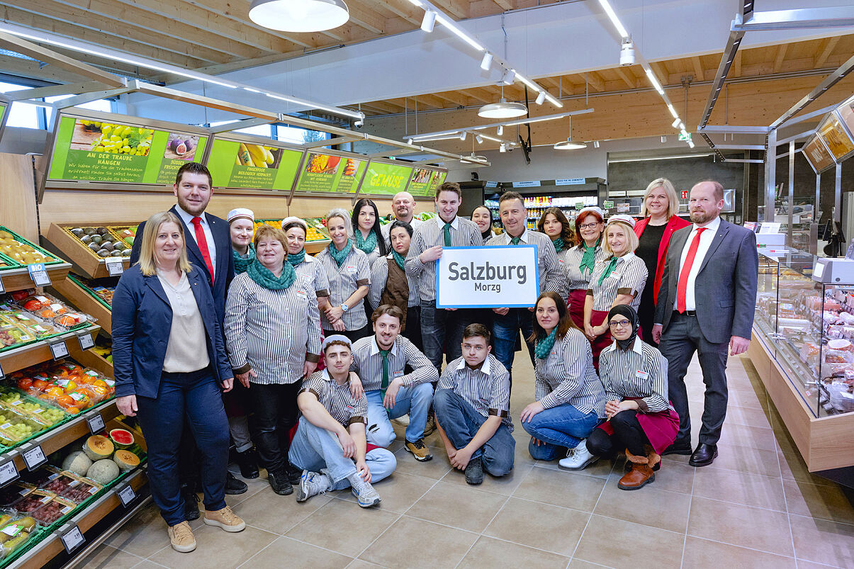 PR Foto Eröffnung SPAR Morzg Team