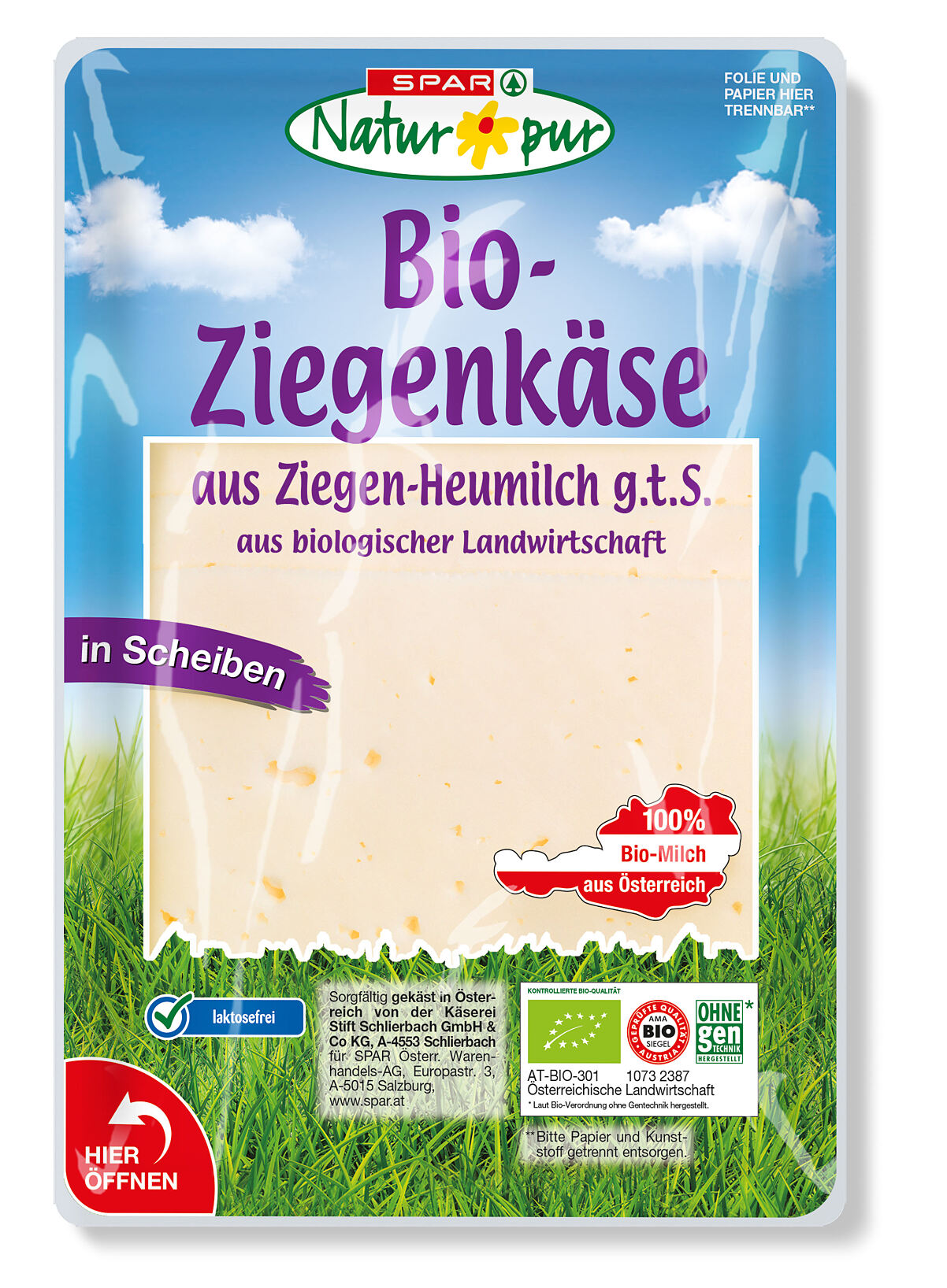 SPAR Natur*pur Bio-Ziegenkäse in Scheiben
