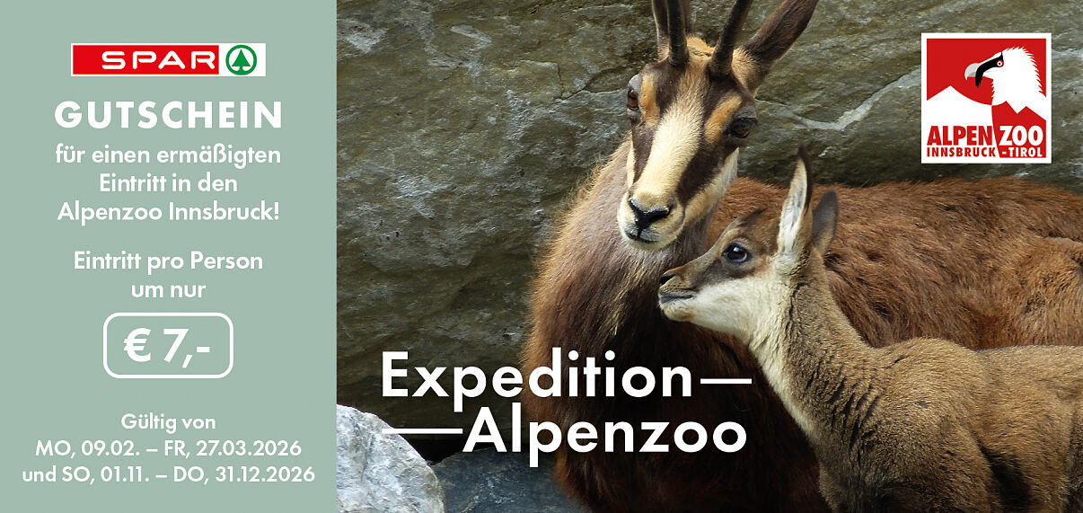 SPAR Gutschein Alpenzoo 2026